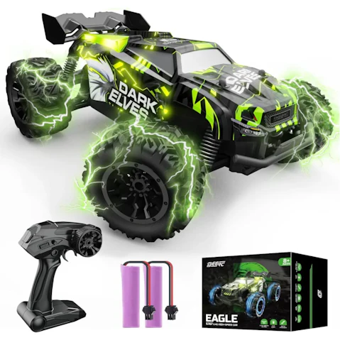 Deerc S767 Glowing Eagle Remote Control Car 2.4G RC Monster Truck with 2 Batteries