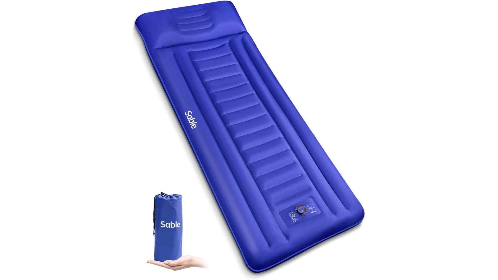 Sable Camping Sleeping Pad Self Inflating Camping Mat with Built-in Pillow and Pump