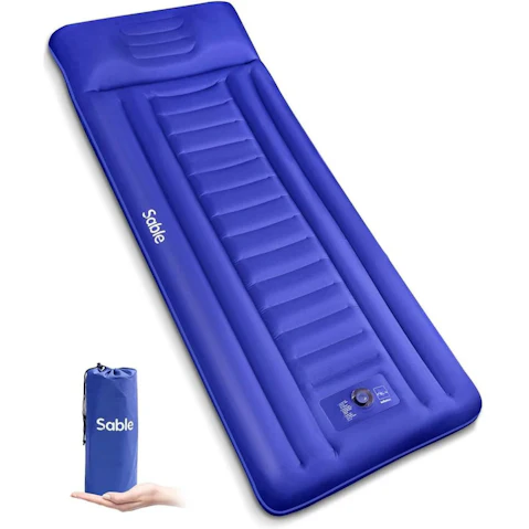 Sable Camping Sleeping Pad Self Inflating Camping Mat with Built-in Pillow and Pump