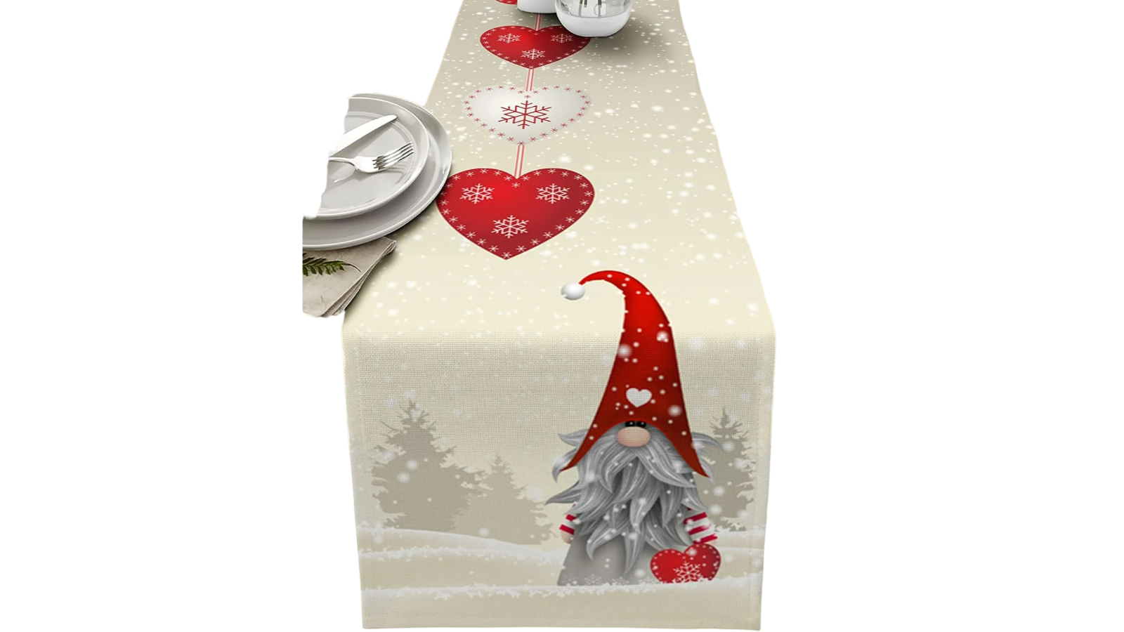NNEOBA Festive Dresser Scarf Christmas Snowflake Linen Table Runner