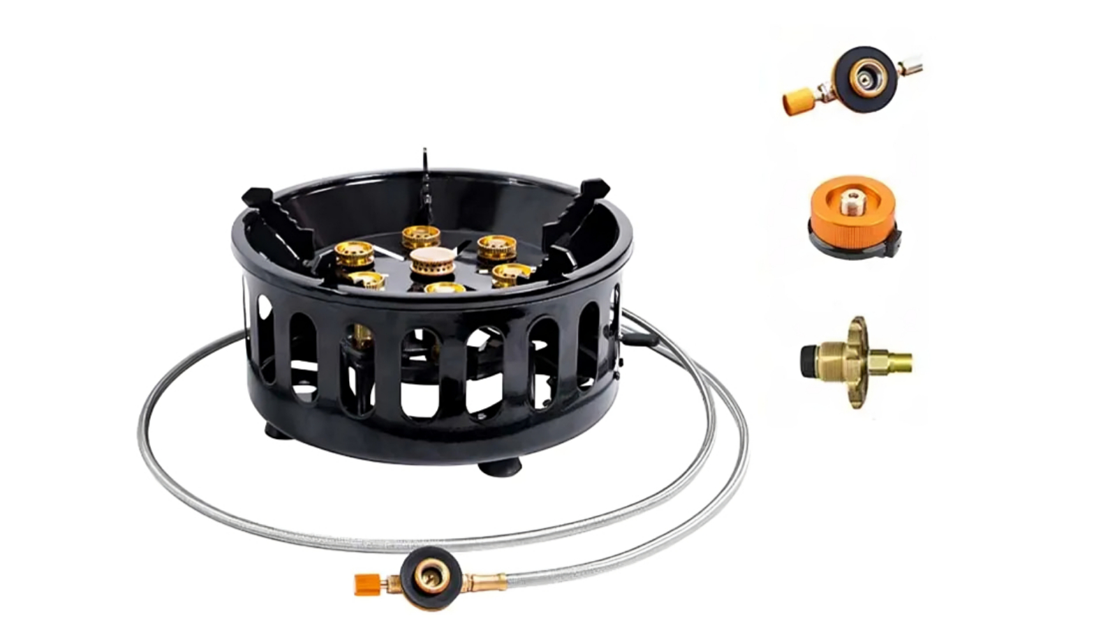 NNEOBA 7-Core High-Power Camping Gas Stove 19800W Windproof Burner - Black