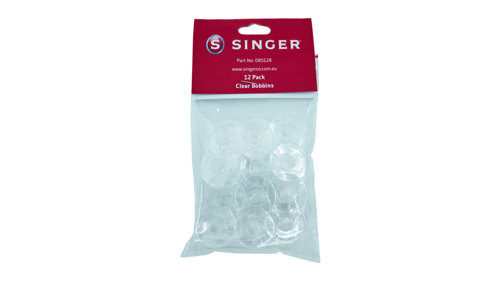 Singer Clear Bobbins - 12 Pack