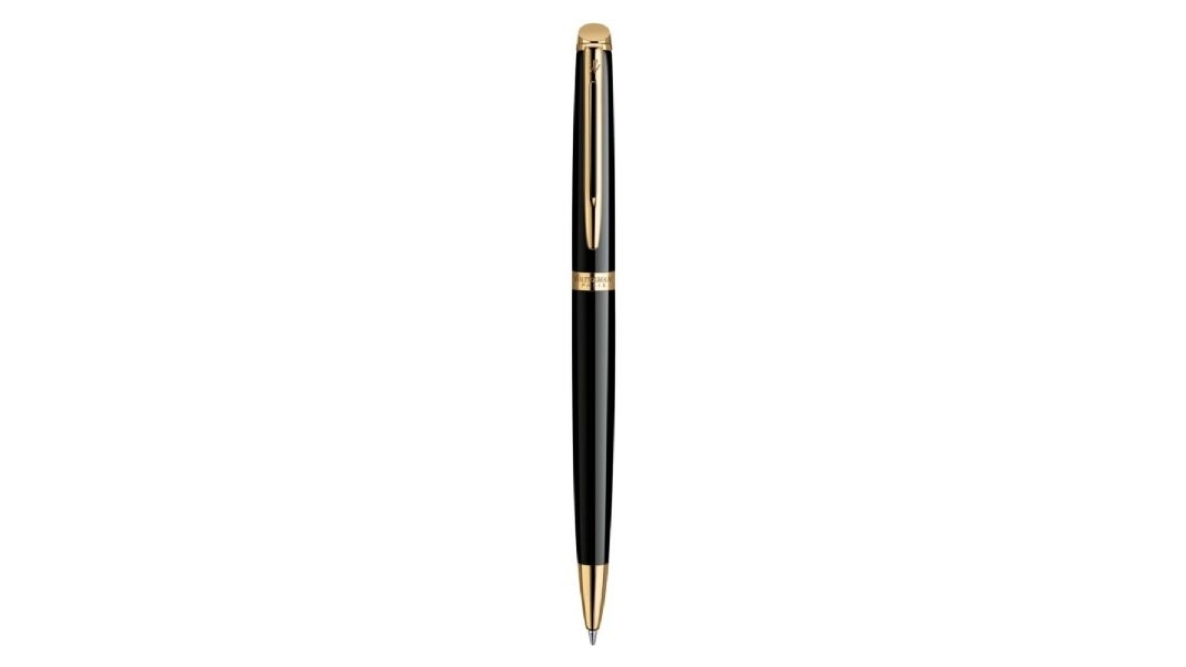Waterman Black Lacquer with Gold Trim Hemisphere Ballpoint Pen