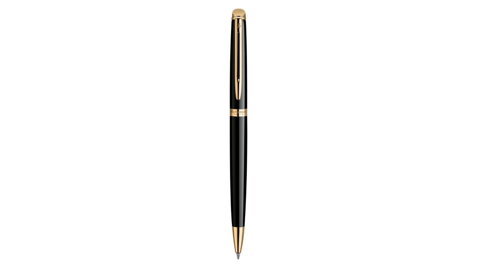 Waterman Black Lacquer with Gold Trim Hemisphere Ballpoint Pen