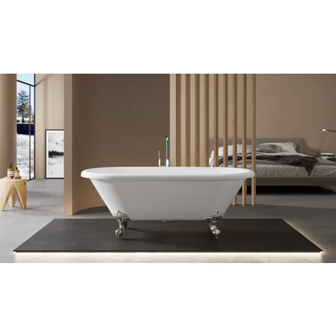 Studio 1 Elwood 1695mm Claw Foot Freestanding Bath with Brushed Nickel Legs