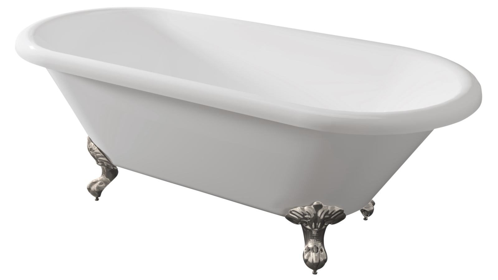 Studio 1 Elwood 1695mm Claw Foot Freestanding Bath with Brushed Nickel