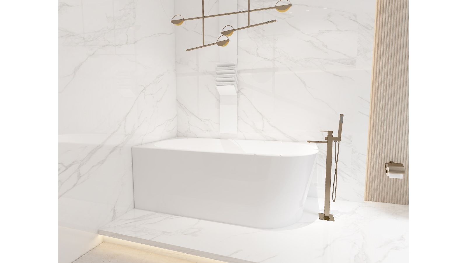 Studio 1 Florence 1500mm Freestanding Left Corner Bath Harvey Norman