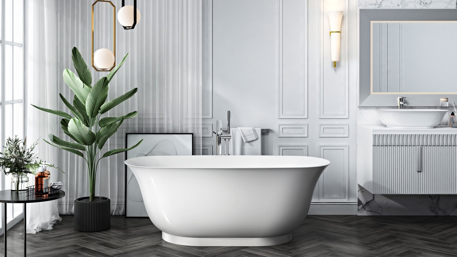 Studio 1 Hampton 1500mm Freestanding Bath with Thin Curved Edge