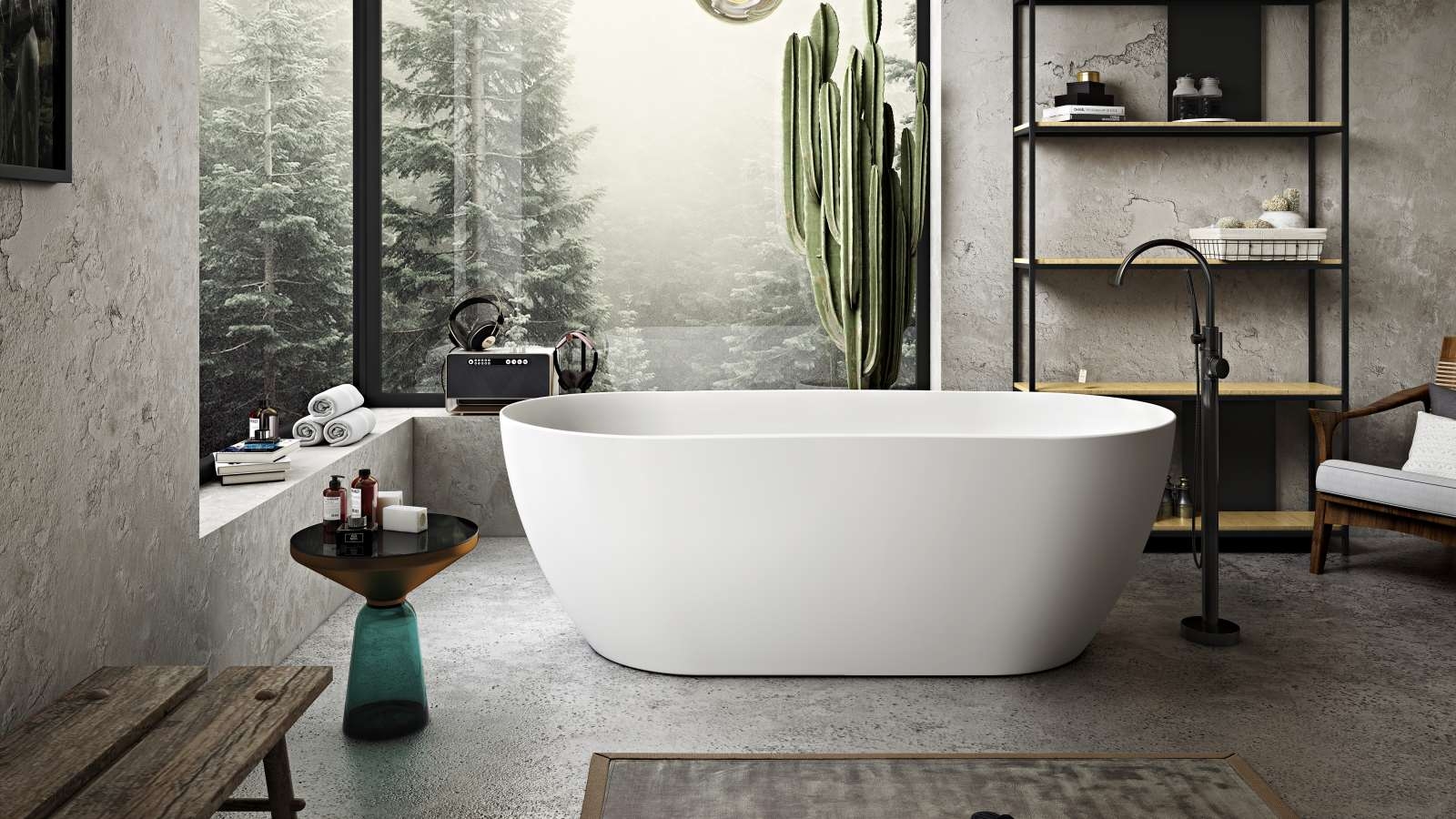 Studio 1 Impressa 1500mm Silk Finish Thin Edge Freestanding Bath - Matte White