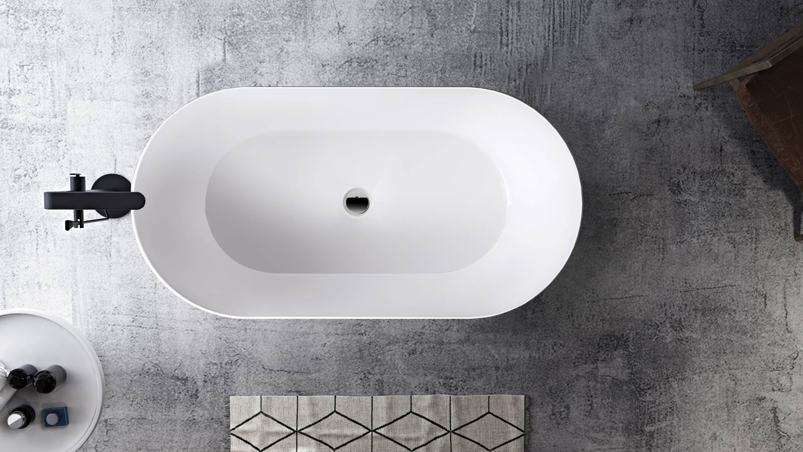 Studio 1 Impressa 1500mm Silk Finish Thin Edge Freestanding Bath