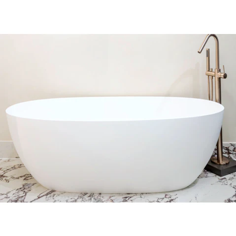 Studio 1 Plunge 1500 Solid Surface Freestanding Bath - Matte White