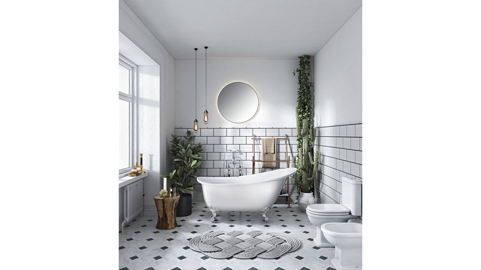 Studio 1 Windsor 1550mm Claw Foot Bath with Chrome Legs