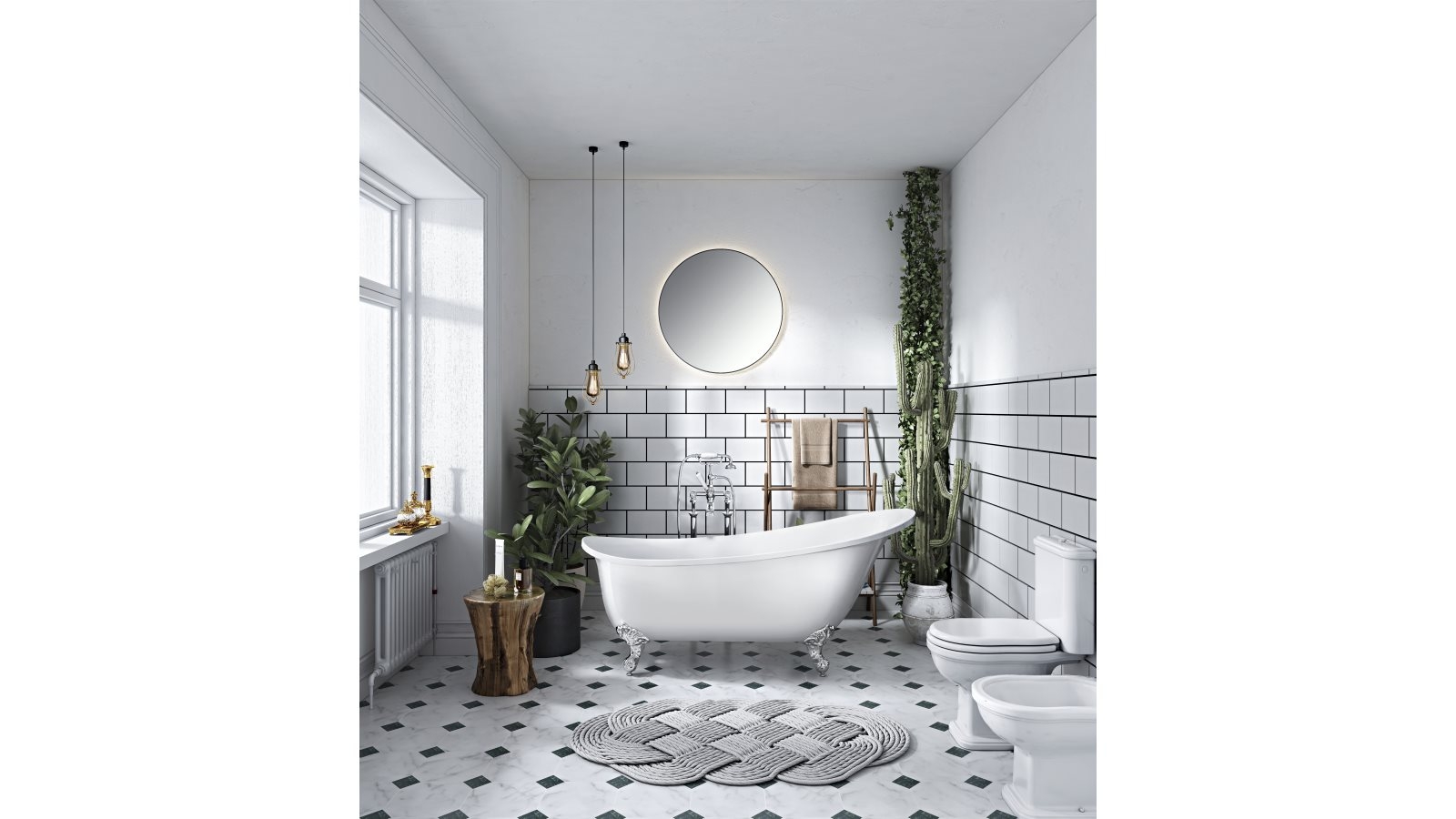 Studio 1 Windsor 1700mm Claw Foot Bath with Chrome Legs