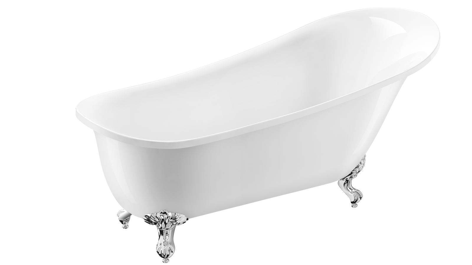 Studio 1 Windsor 1700mm Claw Foot Bath with Chrome Legs Harvey Norman