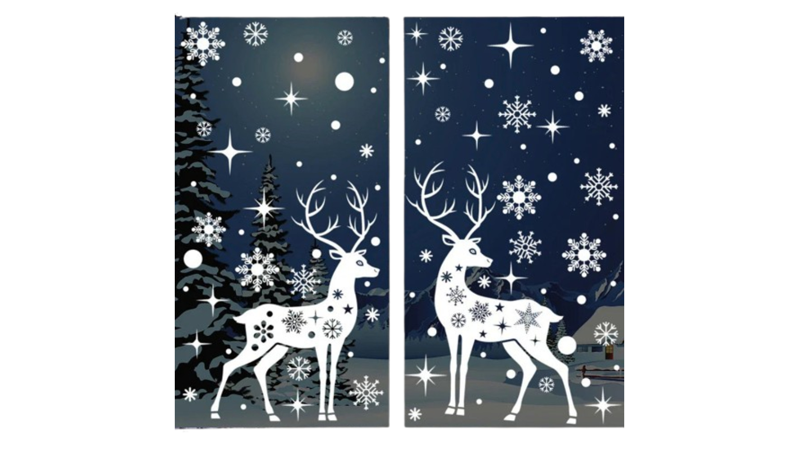NNEOBA Merry Christmas Elk Window Sticker