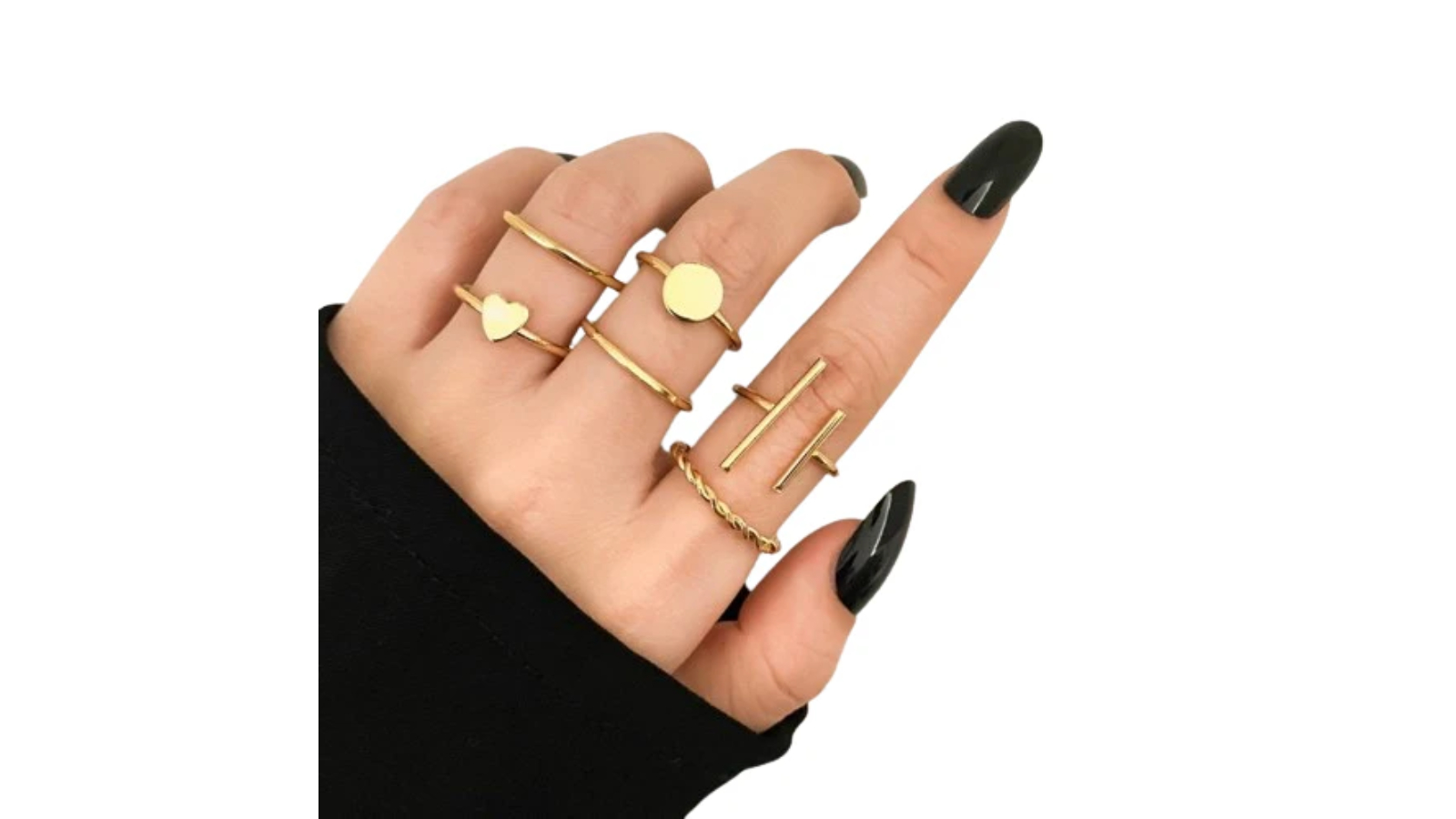 NNEOBA Bohemian Geometric Ring Set for Women