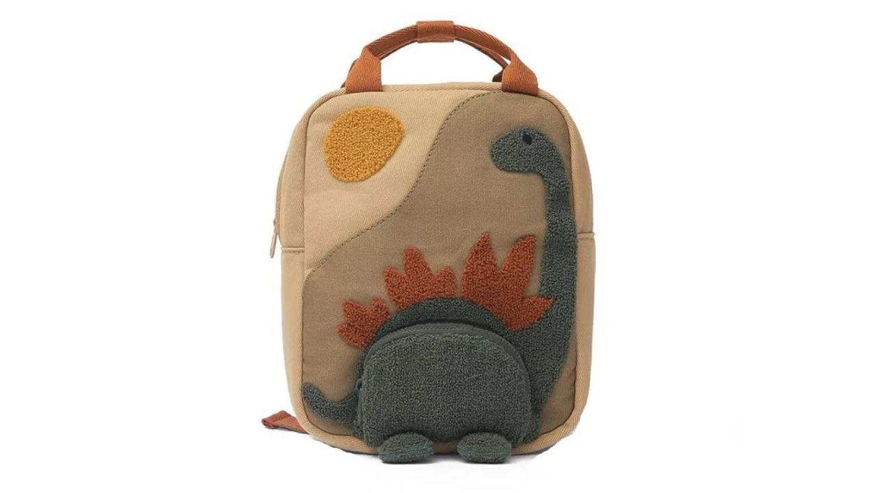 NNEOBA Children Dino Sun Embroidery Backpack - Brown