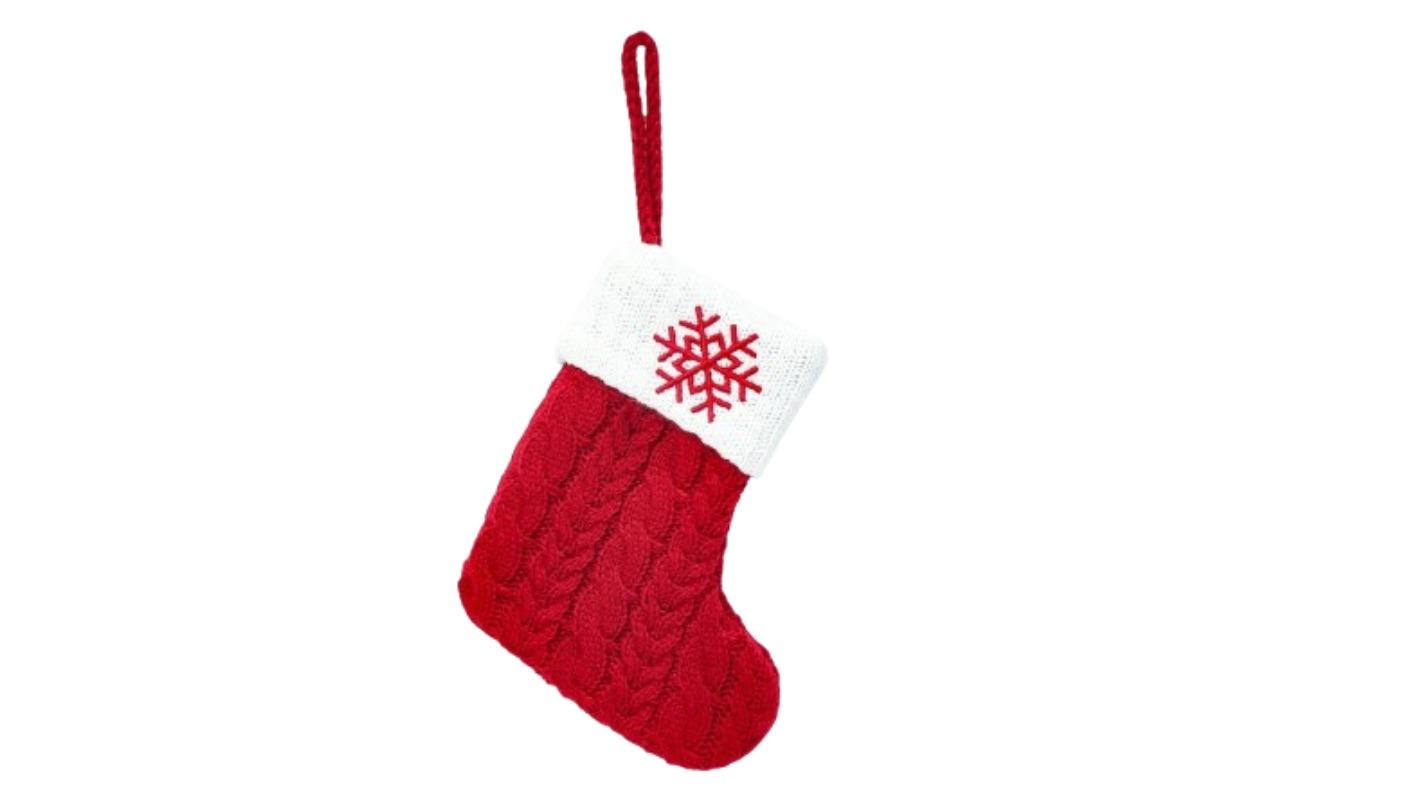 NNEOBA Knitted Snowflake Letter Christmas Stocking
