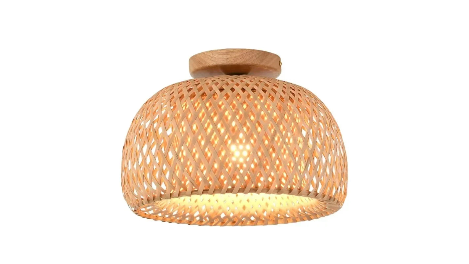 NNEOBA Handmade Boho Bamboo Wicker Ceiling Light - Brown