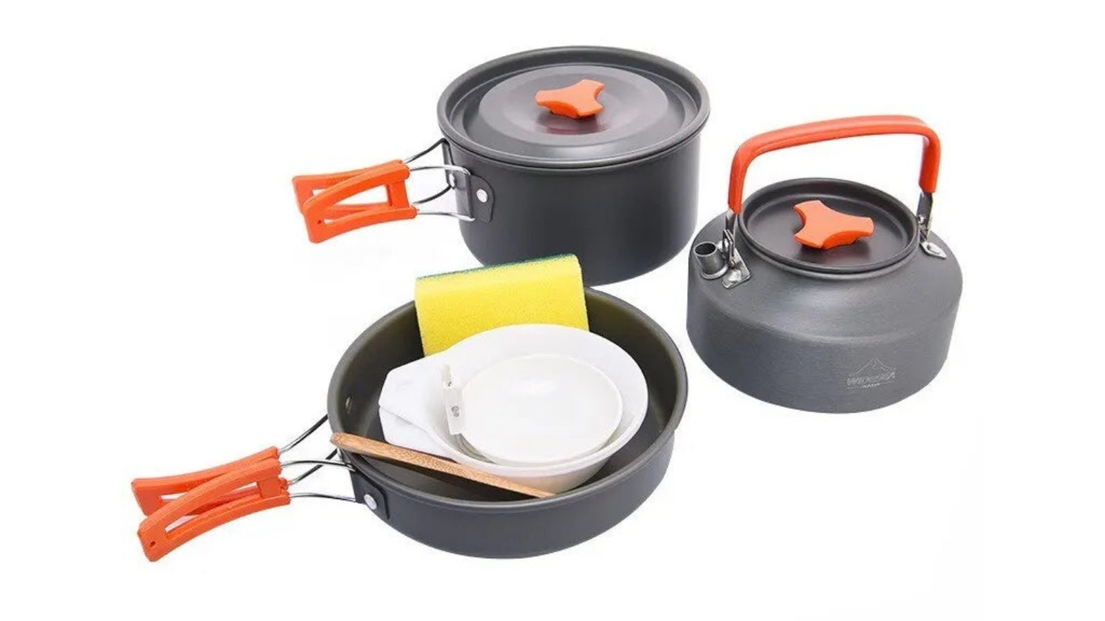 NNEOBA Foldable Aluminum Camping Cookware Set - Black