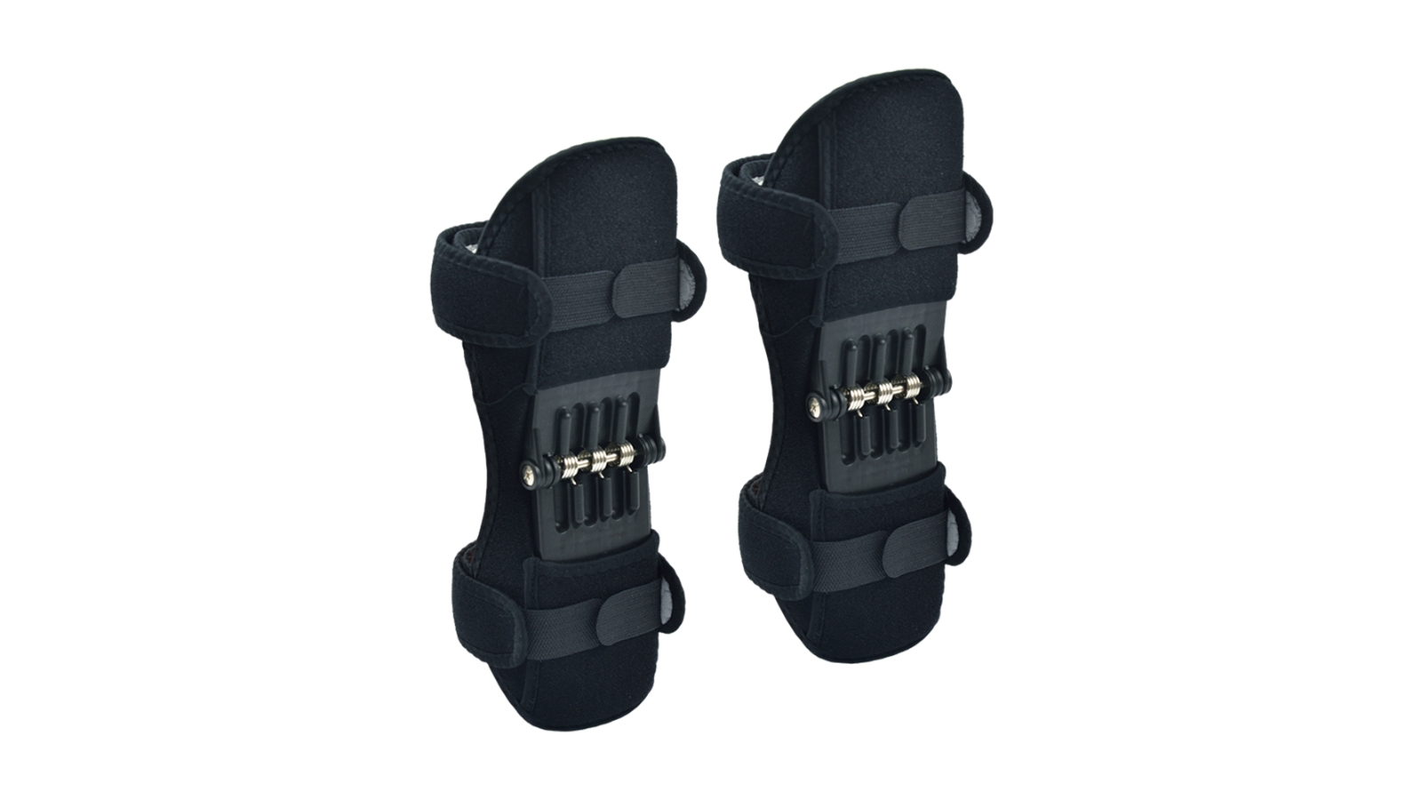 Serrano Power Knee Stabiliser Pad Lift Joint Support Powerful Rebound Spring Force - Black