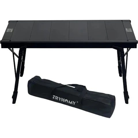 NNEOBA Black Aluminum Alloy Portable IGT 3-Unit Camping Table