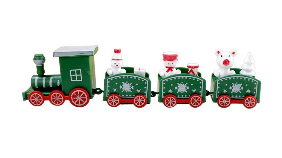 NNEOBA Whimsical Green Christmas Train Decoration