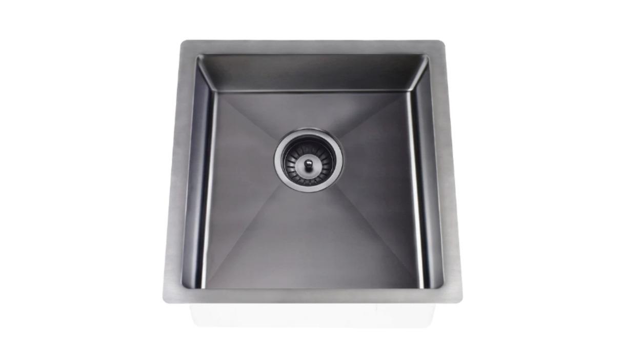 Meir Lavello Single Bowl 450x450 Kitchen Sink - Gunmetal Black