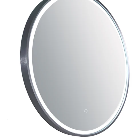 Remer Sphere 600mm Aluminium Frame Backlit LED Mirror - Gunmetal
