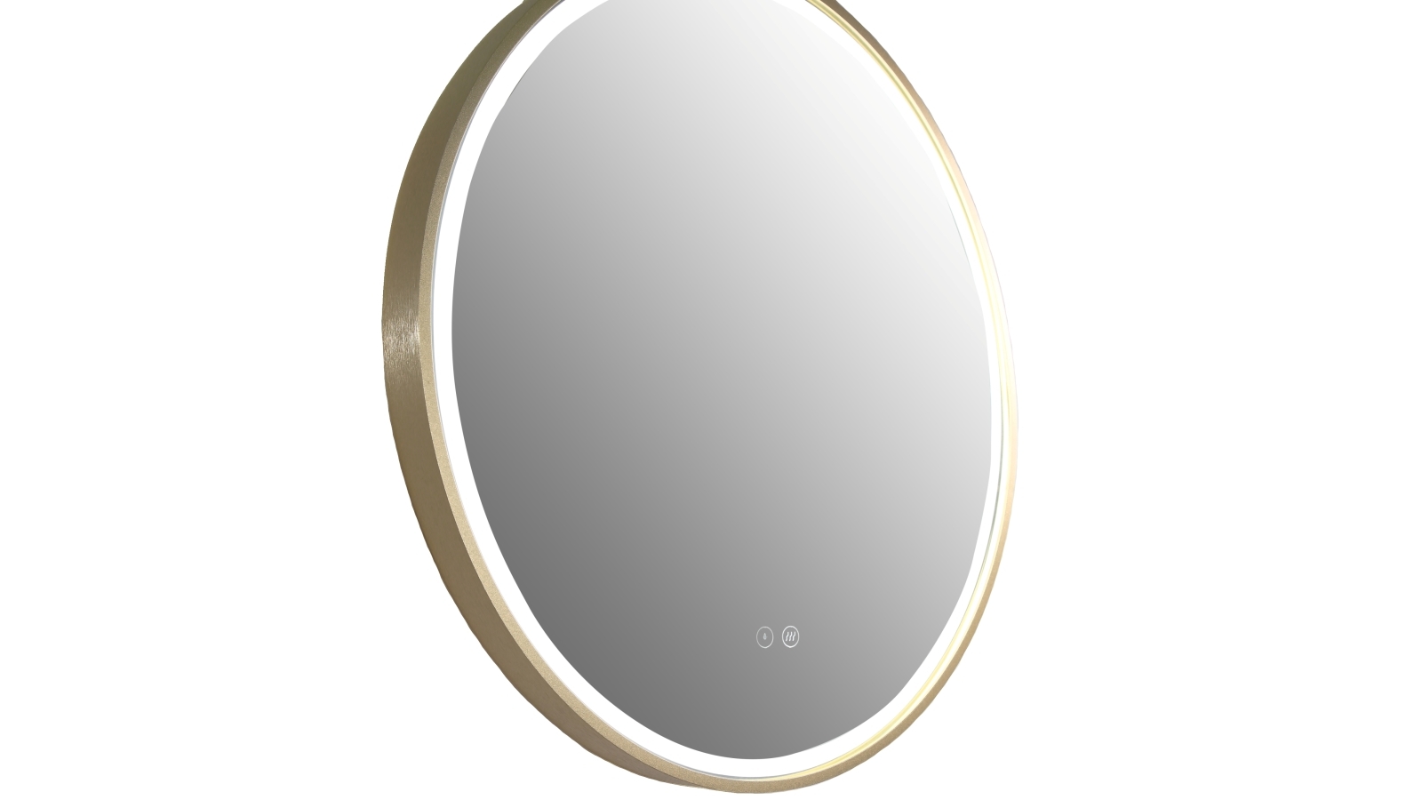 Remer Sphere 800mm Aluminium Frame Backlit LED Mirror with Demister - Brushed Brass