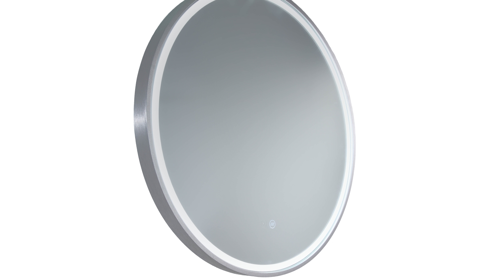 Remer Sphere 800mm Aluminium Frame Backlit LED Mirror with Demister - Brushed Nickel