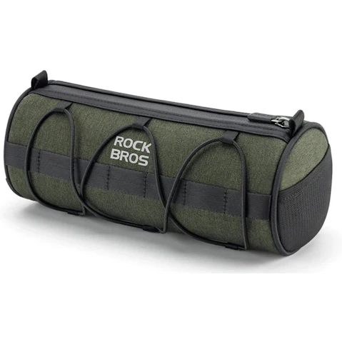 NNEOBA 2L Bicycle Handlebar Bag Tube Pannier with Shoulder Strap - Forest Green