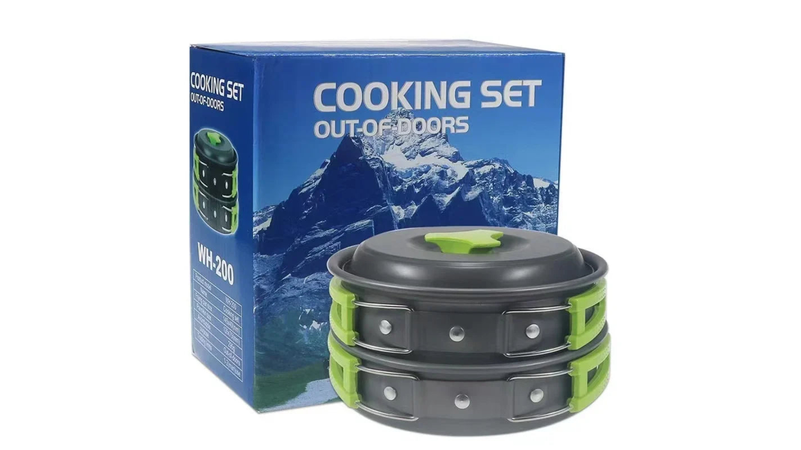NNEOBA Camping Cookware Set - Black/Green