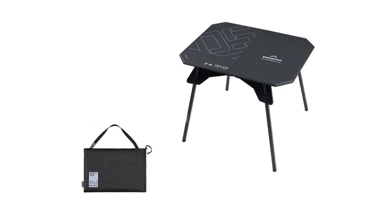 NNEOBA Black Adjustable Ultralight Dual-Purpose Camping Table