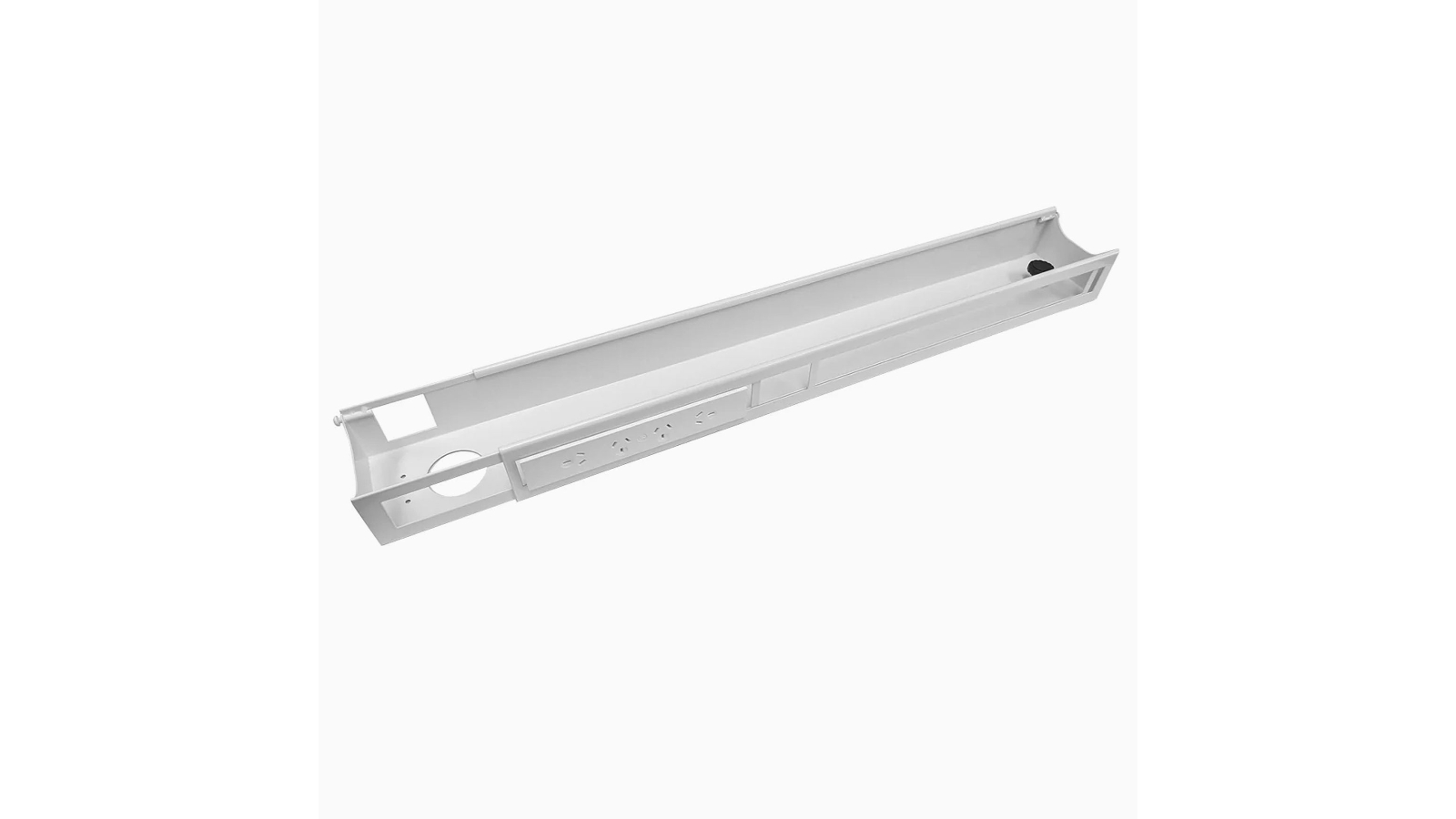 Desky 4 Plugs Integrated Cable and Power Channel - White