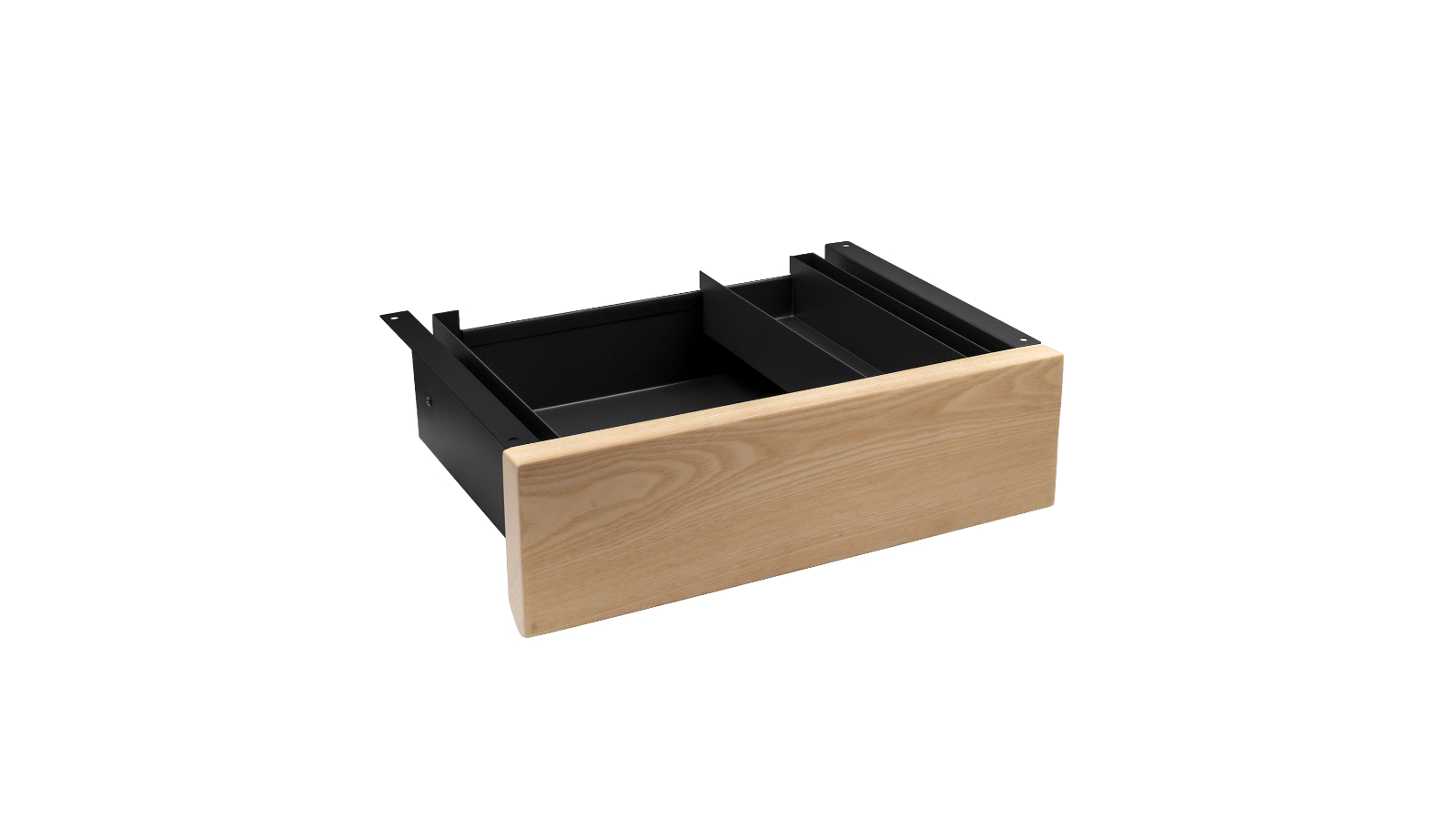 Desky White Ash Hardwood Minimal Under Desk Drawer - Black