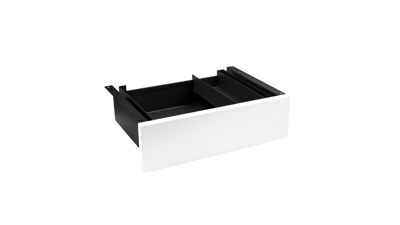 Desky White Melamine Minimal Under Desk Drawer - Black