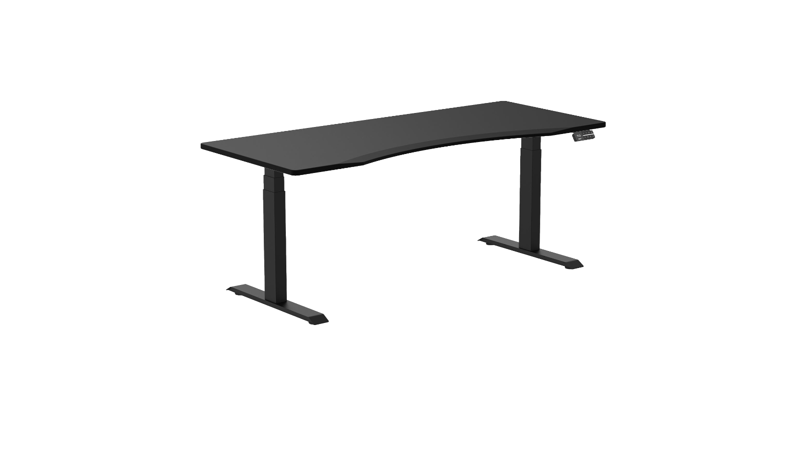 Desky 180 x 75cm Ergo Edge Alpha Dual Sit Stand Gaming Desk - Matte Black