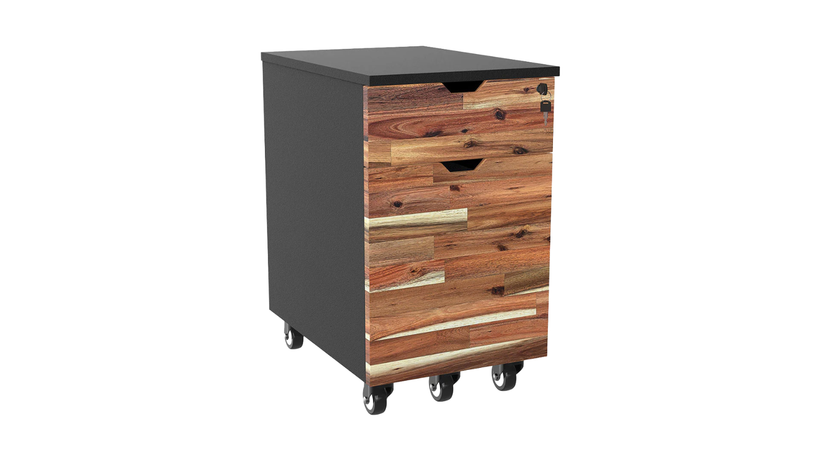 Desky Black Softwood Acacia Minimal Filing Cabinet