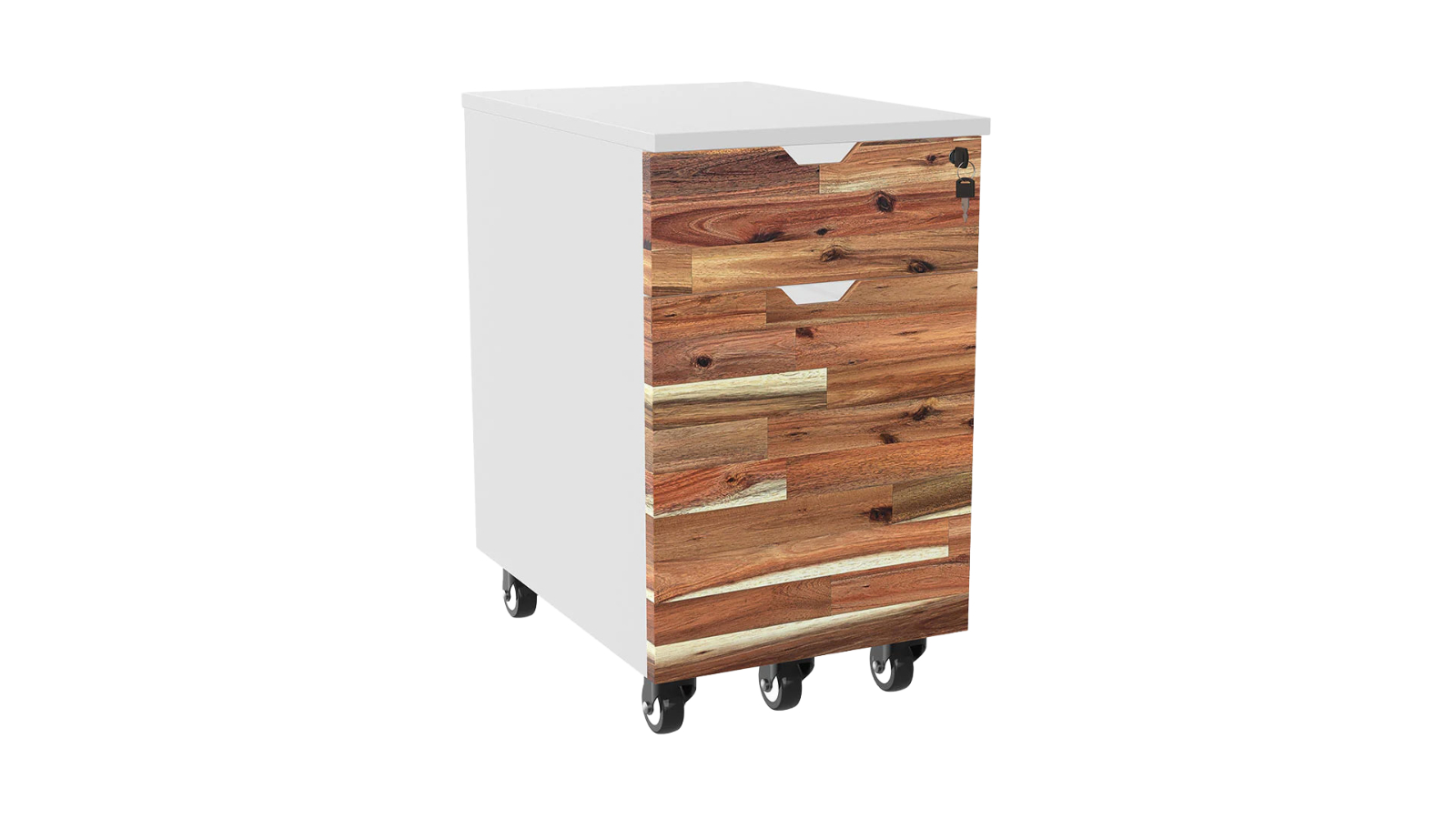 Desky White Softwood Acacia Minimal Filing Cabinet