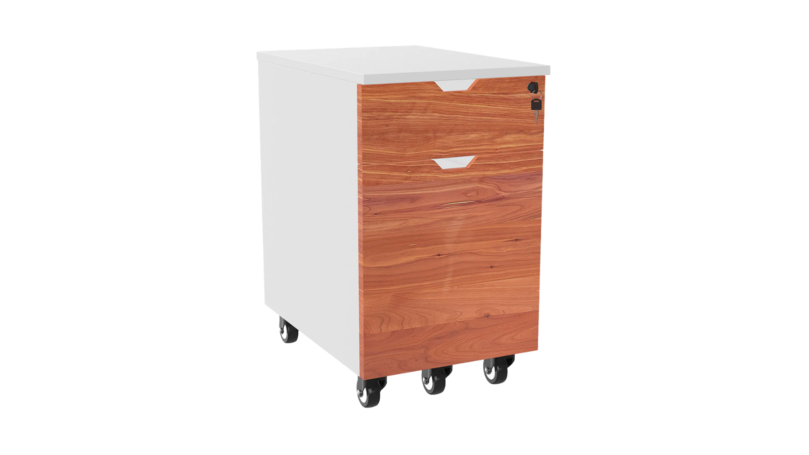 Desky White Softwood Minimal Filing Cabinet - Red Cedar