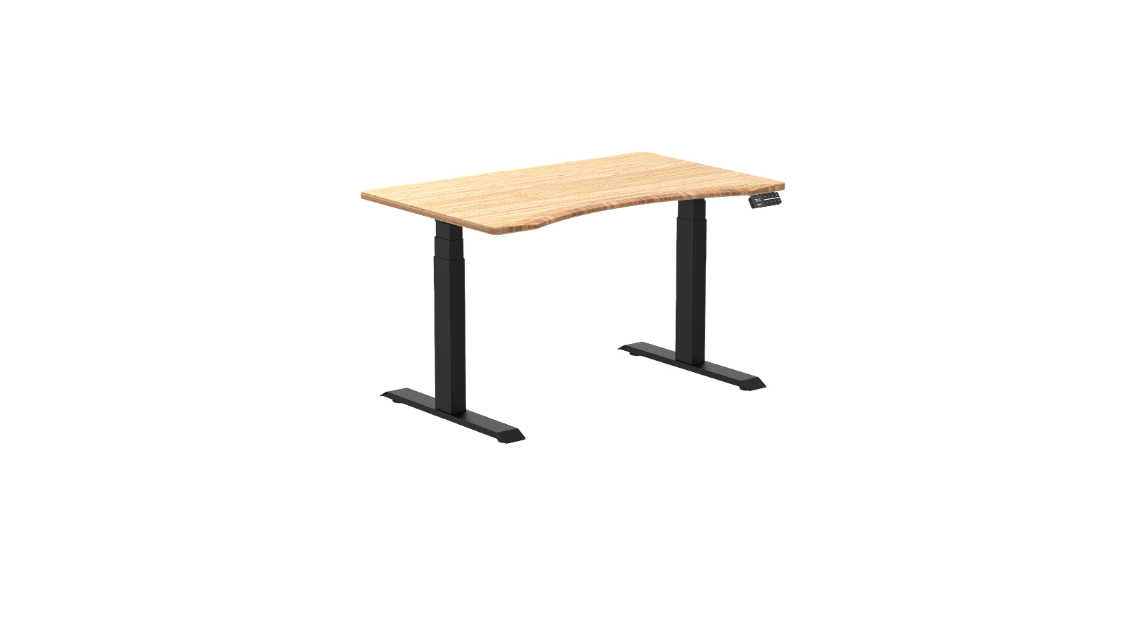 Desky 180 x 75cm Bamboo Dual Ergo Edge Sit Stand Desk - Matte Black
