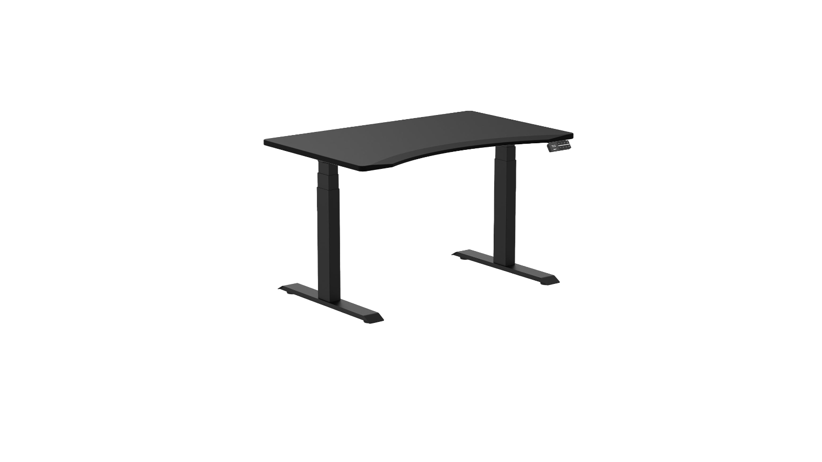 Desky 150 x 75cm Black Dual Ergo Edge Sit Stand Desk - Matte Black