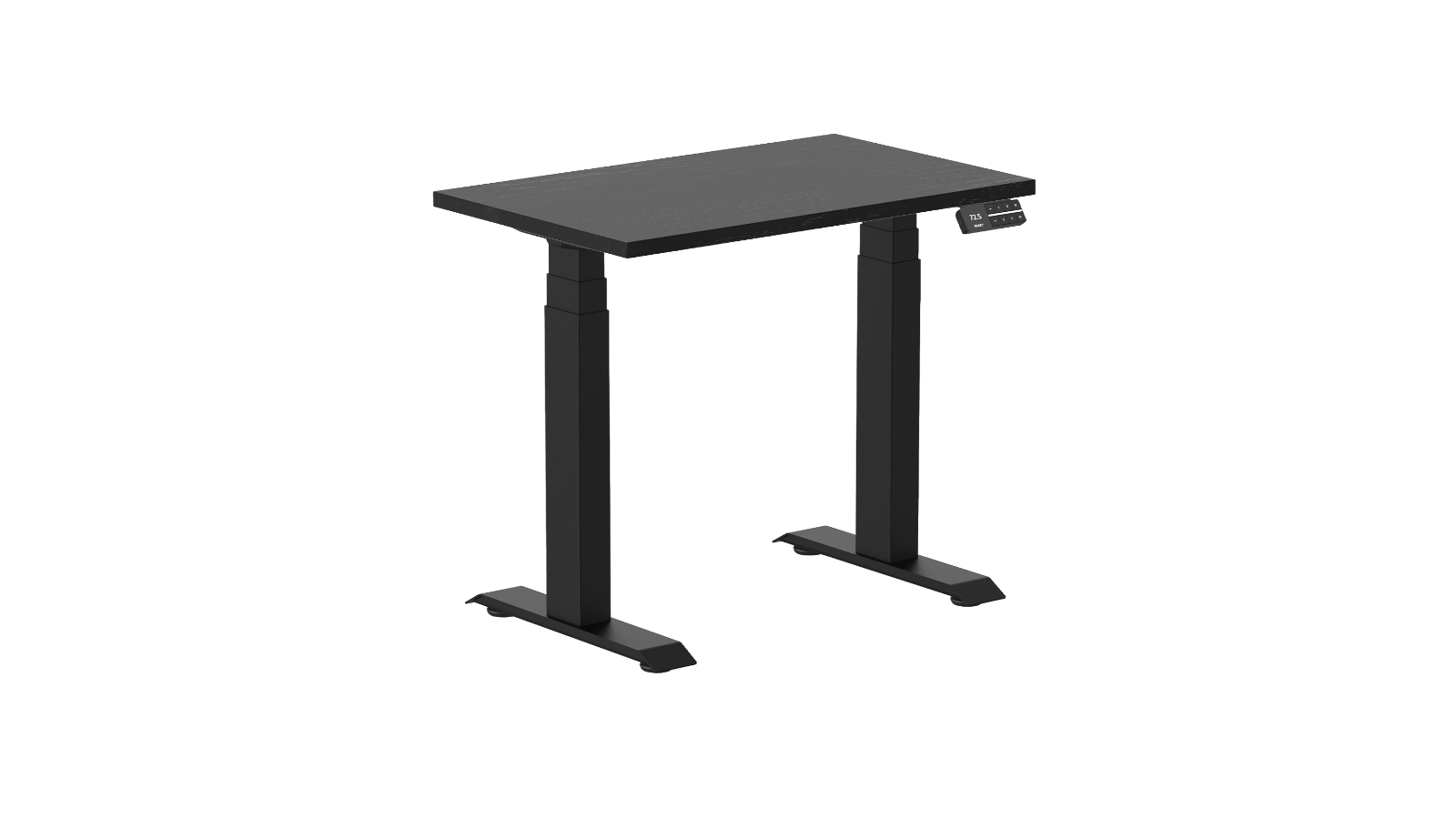 Desky 80 x 50cm Black Ash Dual Mini Hardwood Sit Stand Desk - Matte Black