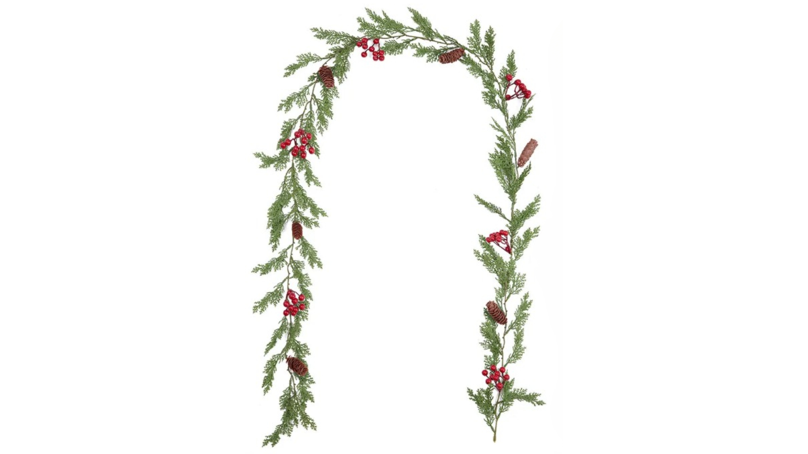 NNEOBA Christmas Pine Vine Garland with Red Berries - 2metre