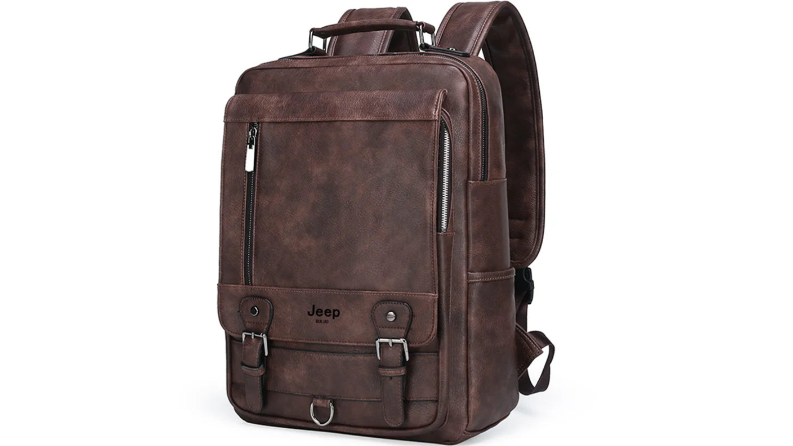NNEOBA Large Leather Backpack for Men - Brown