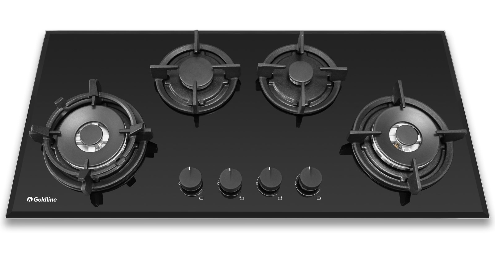 Goldline 930mm 4 Burner Black Glass Gas Cooktop Harvey Norman