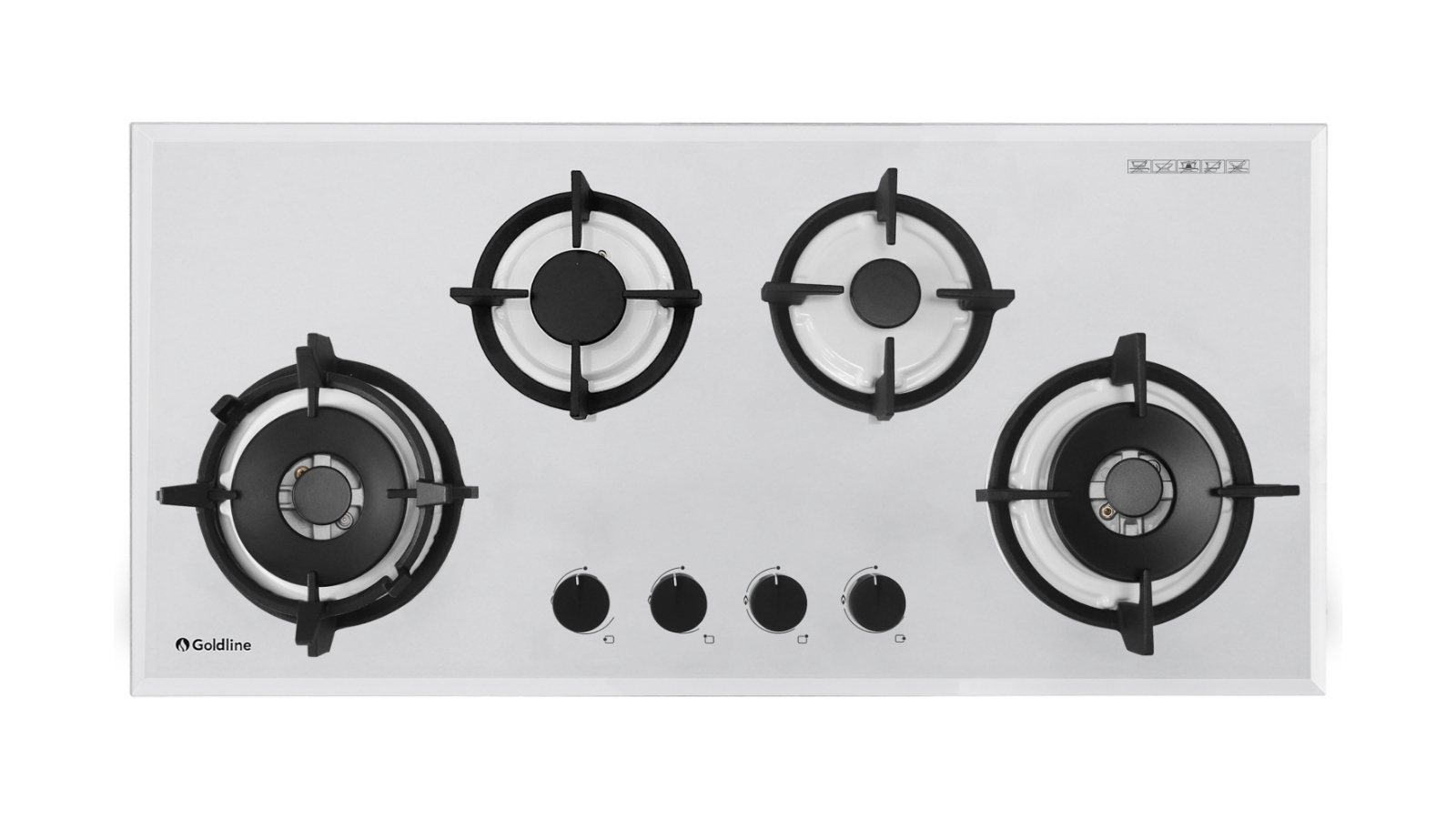 Goldline 930mm 4 Burner Gas Cooktop White Harvey Norman