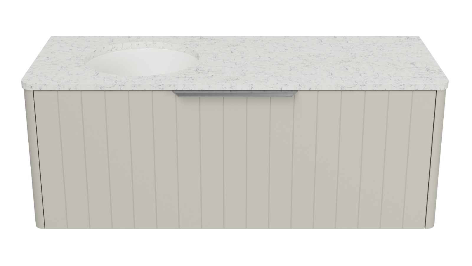 Timberline Saba 1200mm Wall Hung Vanity with SilkSurface Top and Left Undercounter Basin