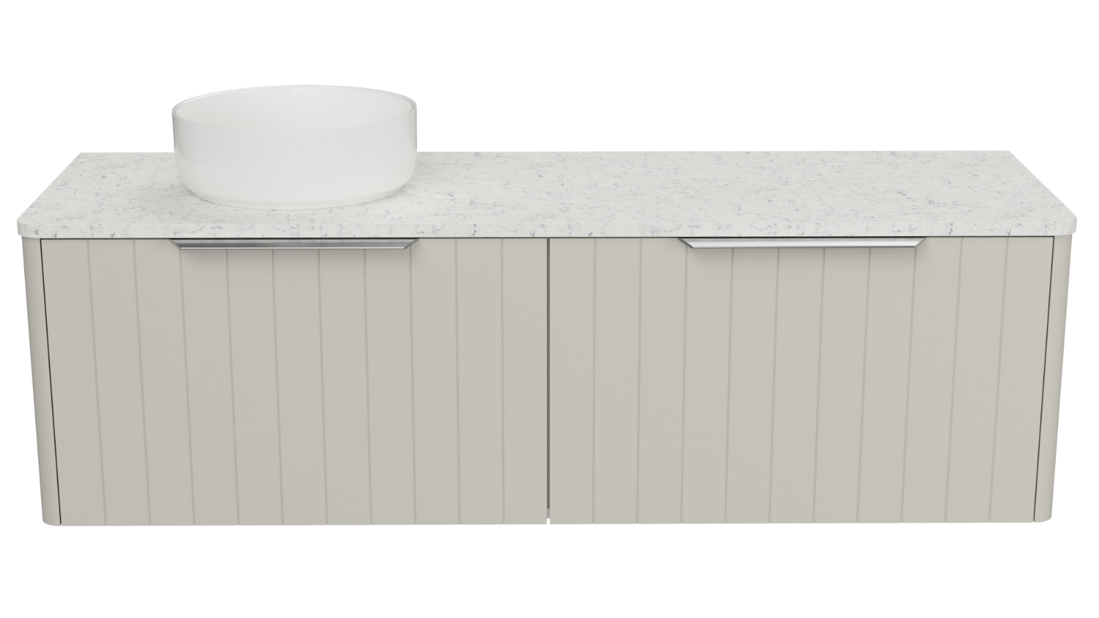 Timberline Saba 1500mm Wall-Hung Vanity with SilkSurface Top and Left Above Counter Basin